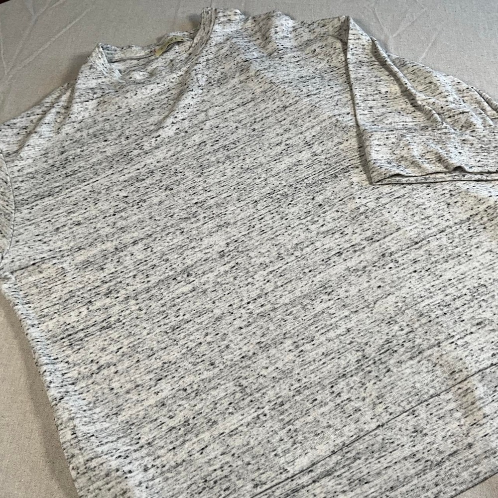 Womens STARK X Gray Marled Rayon Blend Long Sleeve Blouse Top (Small)